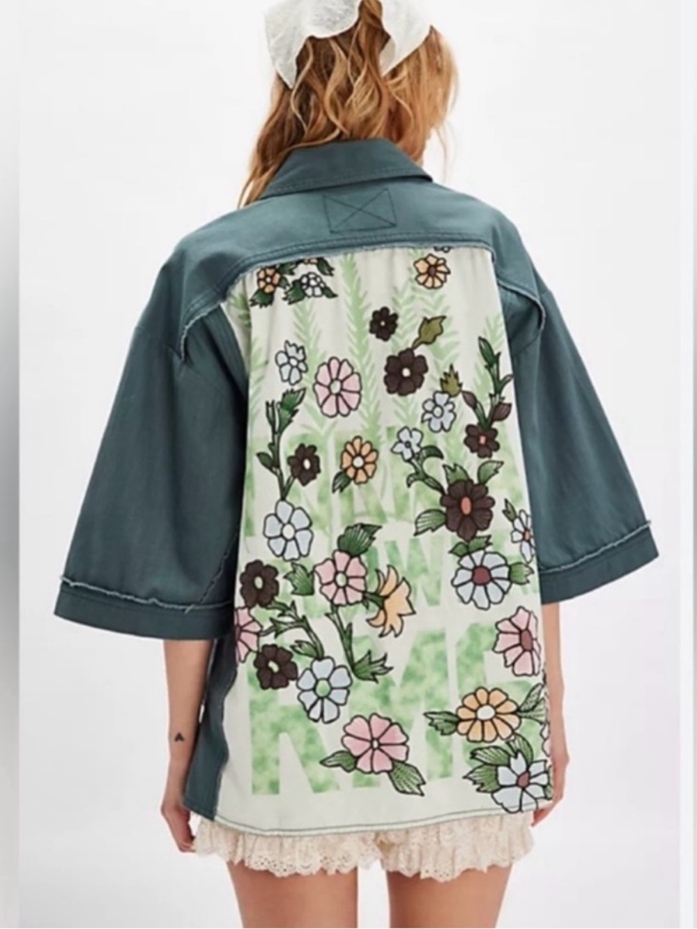 ❤️ Free People x We the Free ‘Pressed in Flowers’ Oversized Tie Front Kimono - Picture 6 of 7